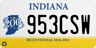 IN license plate 953CSW