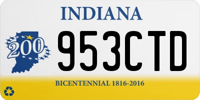 IN license plate 953CTD