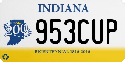 IN license plate 953CUP