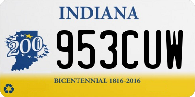 IN license plate 953CUW
