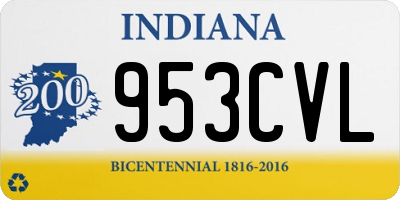 IN license plate 953CVL