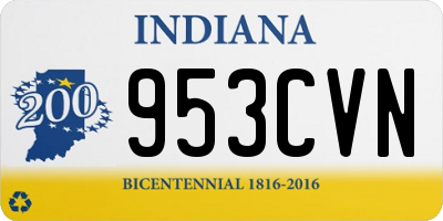 IN license plate 953CVN
