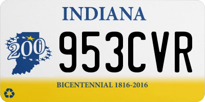 IN license plate 953CVR