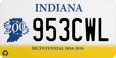 IN license plate 953CWL