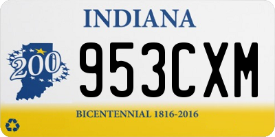 IN license plate 953CXM