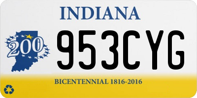 IN license plate 953CYG