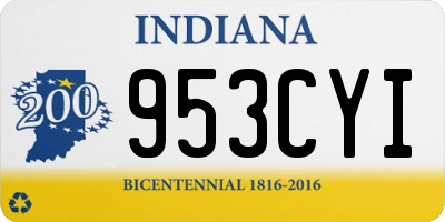 IN license plate 953CYI