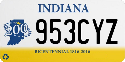 IN license plate 953CYZ