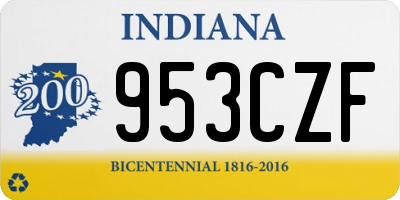 IN license plate 953CZF