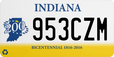 IN license plate 953CZM