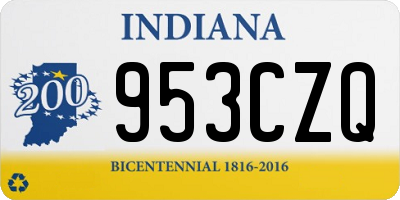 IN license plate 953CZQ