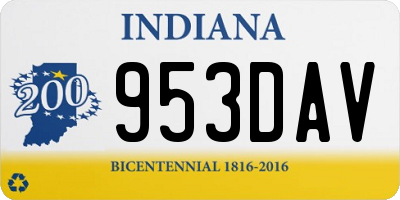 IN license plate 953DAV