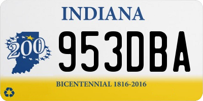 IN license plate 953DBA