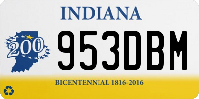 IN license plate 953DBM