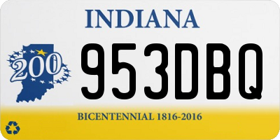 IN license plate 953DBQ