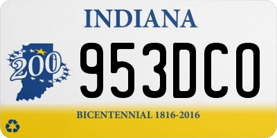 IN license plate 953DCO