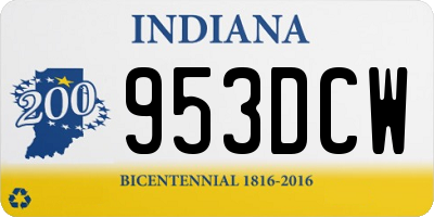 IN license plate 953DCW