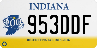 IN license plate 953DDF