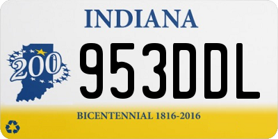 IN license plate 953DDL