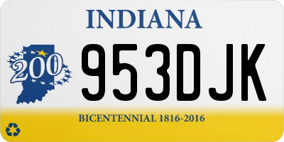 IN license plate 953DJK
