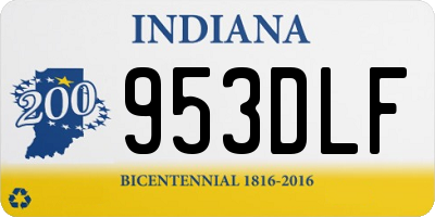 IN license plate 953DLF