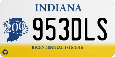 IN license plate 953DLS