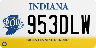 IN license plate 953DLW