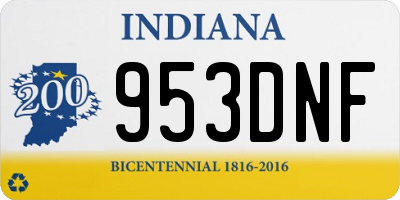 IN license plate 953DNF