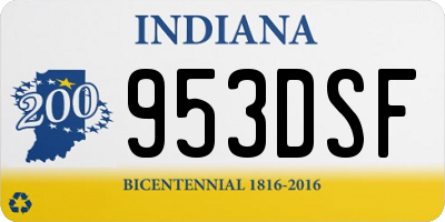 IN license plate 953DSF