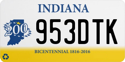 IN license plate 953DTK