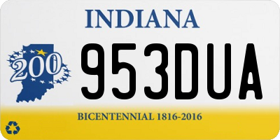 IN license plate 953DUA