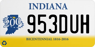 IN license plate 953DUH