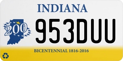 IN license plate 953DUU