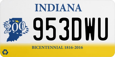IN license plate 953DWU