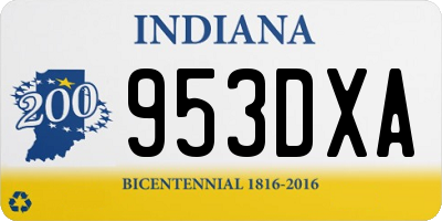 IN license plate 953DXA