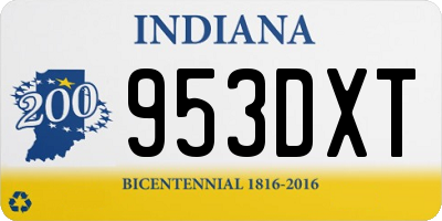 IN license plate 953DXT