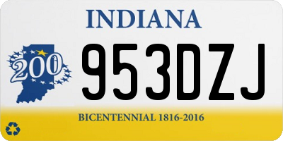 IN license plate 953DZJ