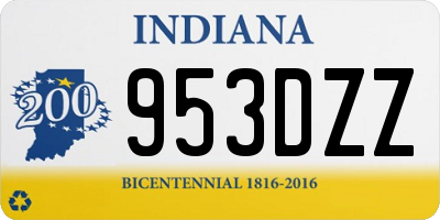 IN license plate 953DZZ