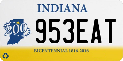 IN license plate 953EAT