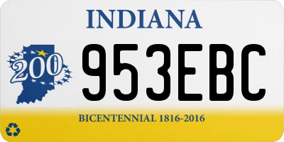 IN license plate 953EBC