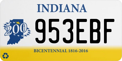 IN license plate 953EBF