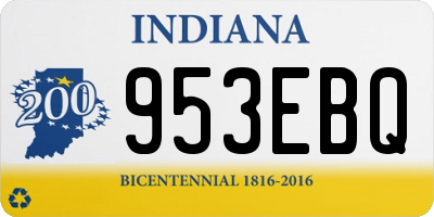 IN license plate 953EBQ