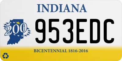 IN license plate 953EDC