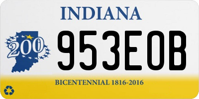 IN license plate 953EOB
