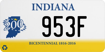 IN license plate 953F