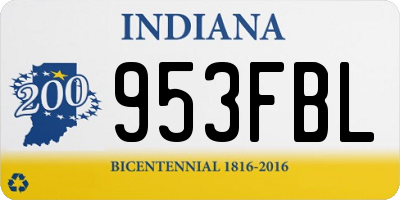 IN license plate 953FBL