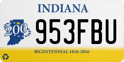 IN license plate 953FBU