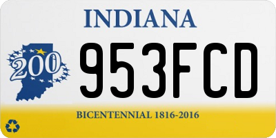 IN license plate 953FCD