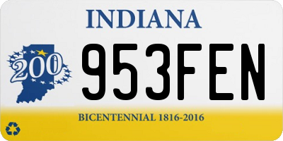 IN license plate 953FEN