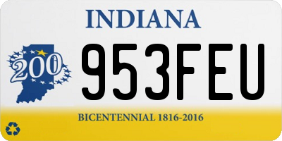 IN license plate 953FEU